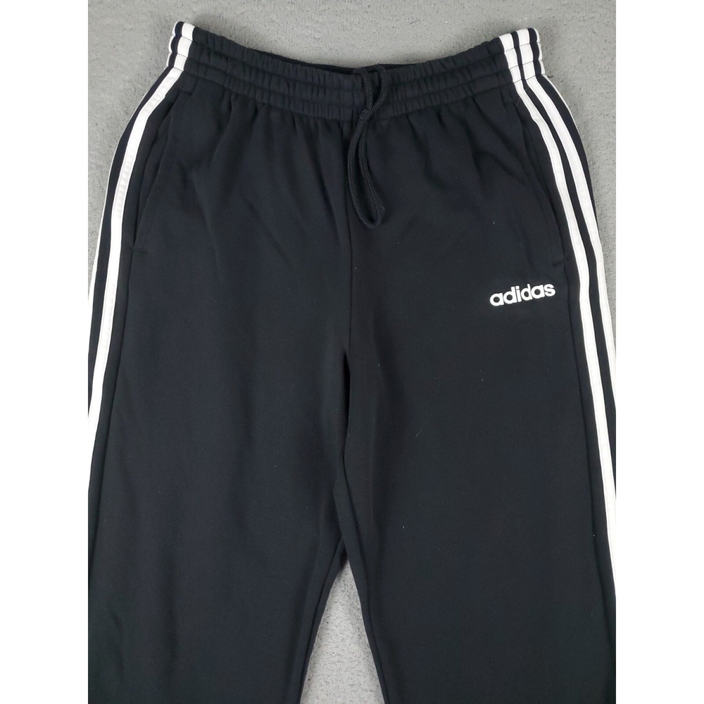 Adidas Mens Climalite Track Pants Black White Stripe Joggers Size Medium - Picture 2 of 7